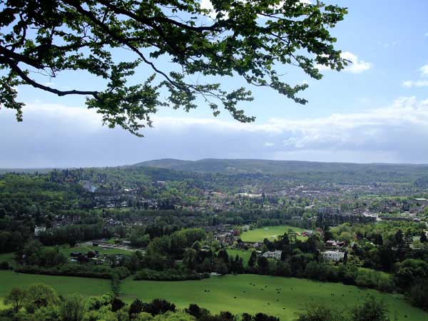 box hill view over Dorking, Surrey